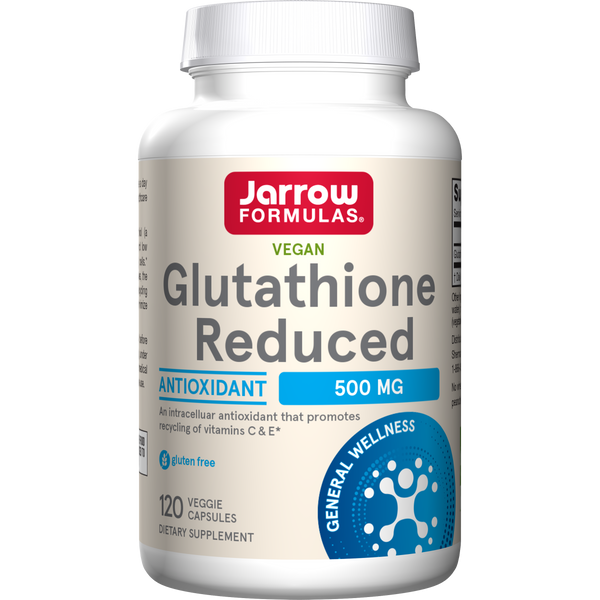 Jarrow Formulas Glutathione Reduced 500mg Veggie Capsules, 120ct Bottle