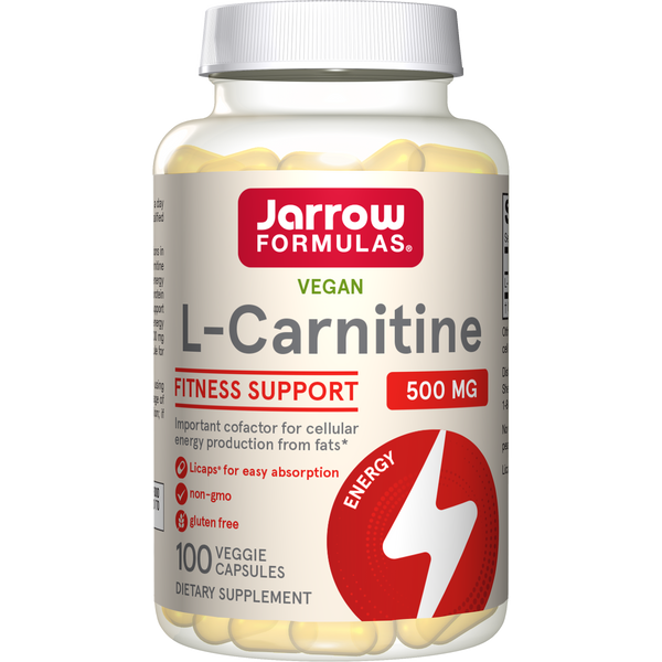 Jarrow Formulas L-Carnitine 500 mg, 100 Vegetarian Licaps Bottle
