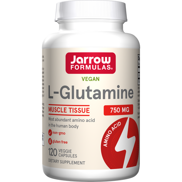 Jarrow Formulas L-Glutamine 750 mg, 120 Veggie Caps Bottle