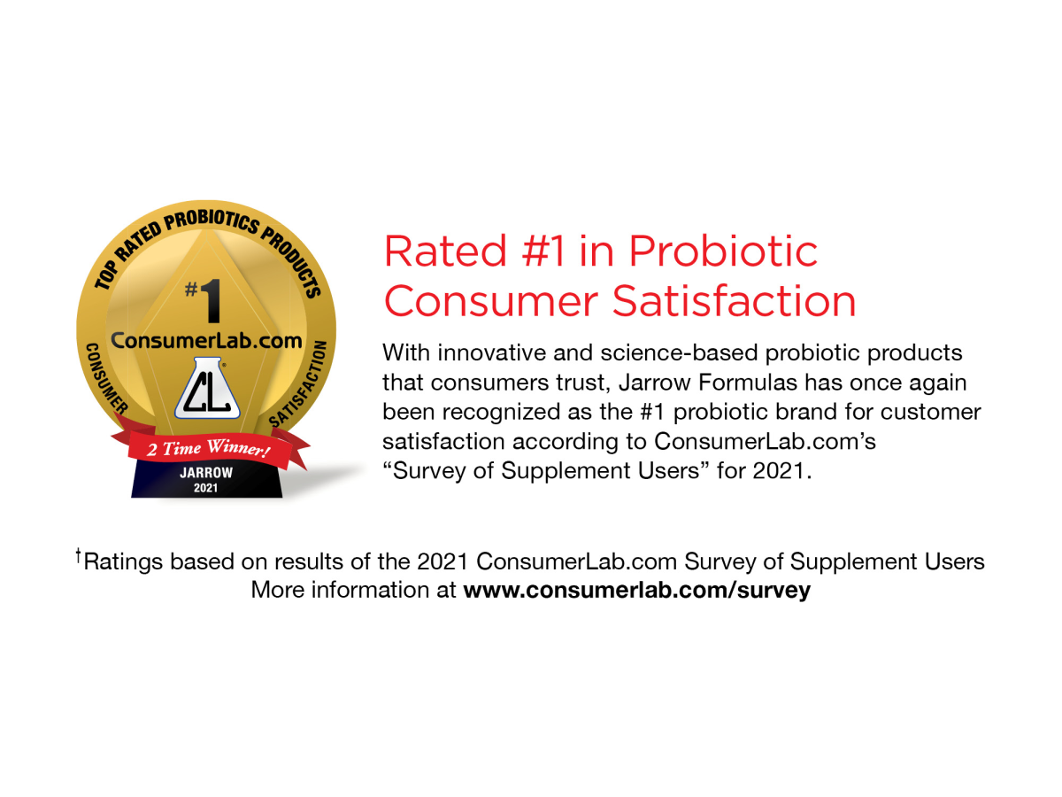 Jarrow Formulas® Chosen as #1 Probiotics Brand for Customer Satisfaction in 2021