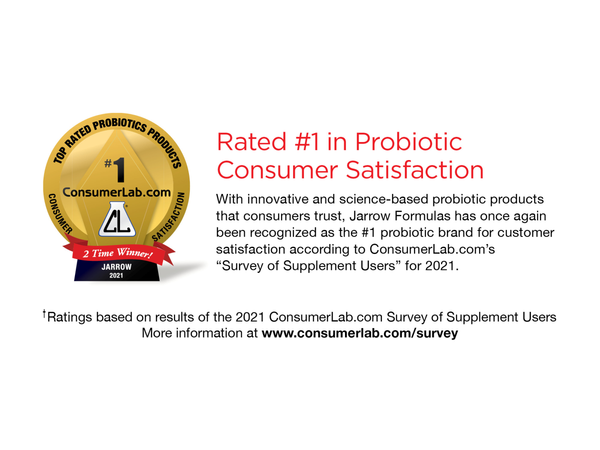 Jarrow Formulas® Chosen as #1 Probiotics Brand for Customer Satisfaction in 2021
