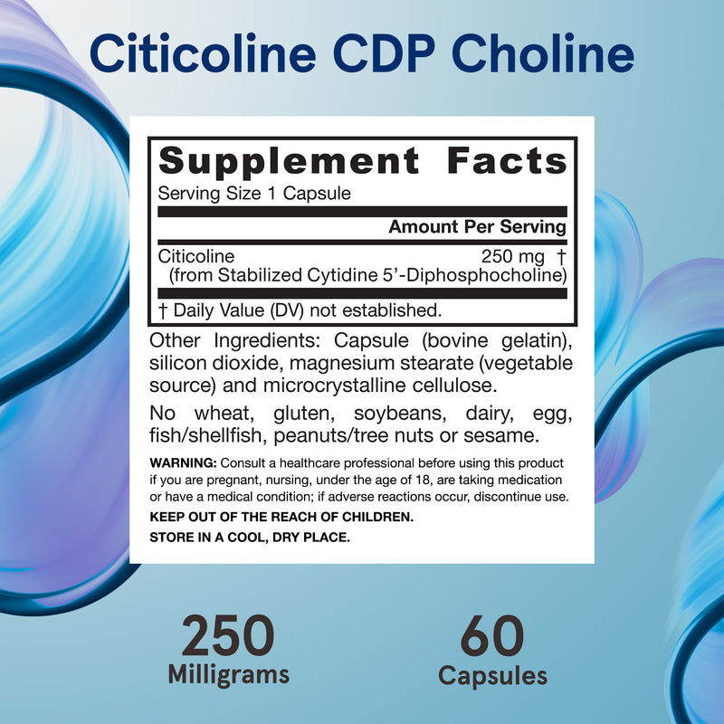 Citicoline (CDP Choline) 250 mg for Brain Health | Jarrow Formulas