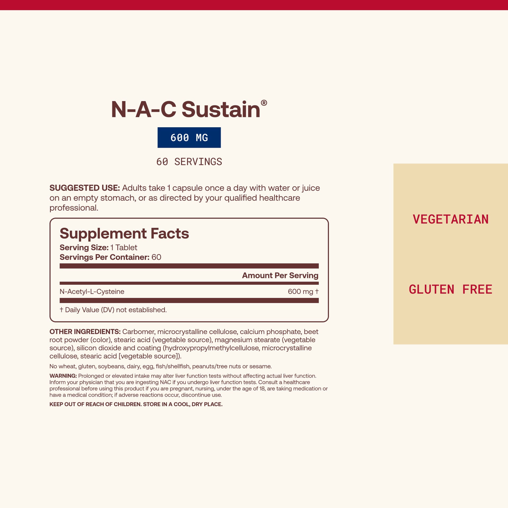 N-A-C (N-Acetyl-L-Cysteine) Sustain