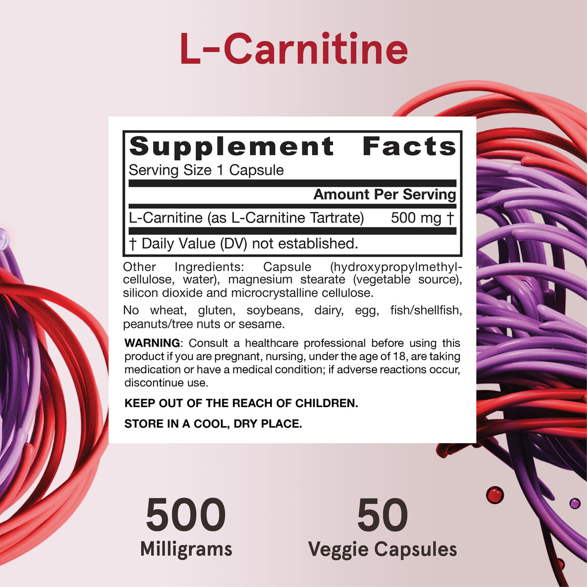 l carnitine amount to take L-Carnitine, 500 mg Veggie Capsules