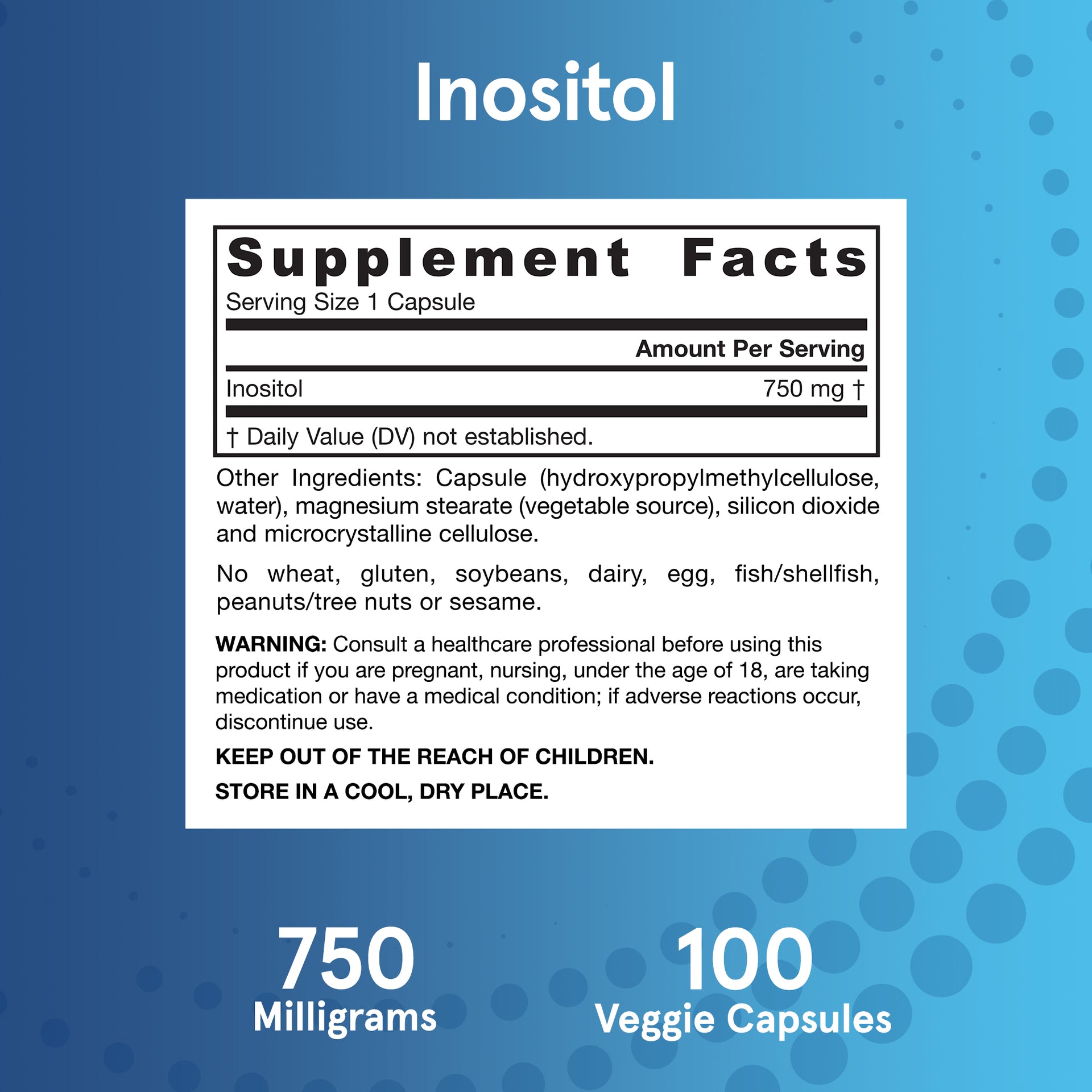Inositol - 750mg Veggie Capsules