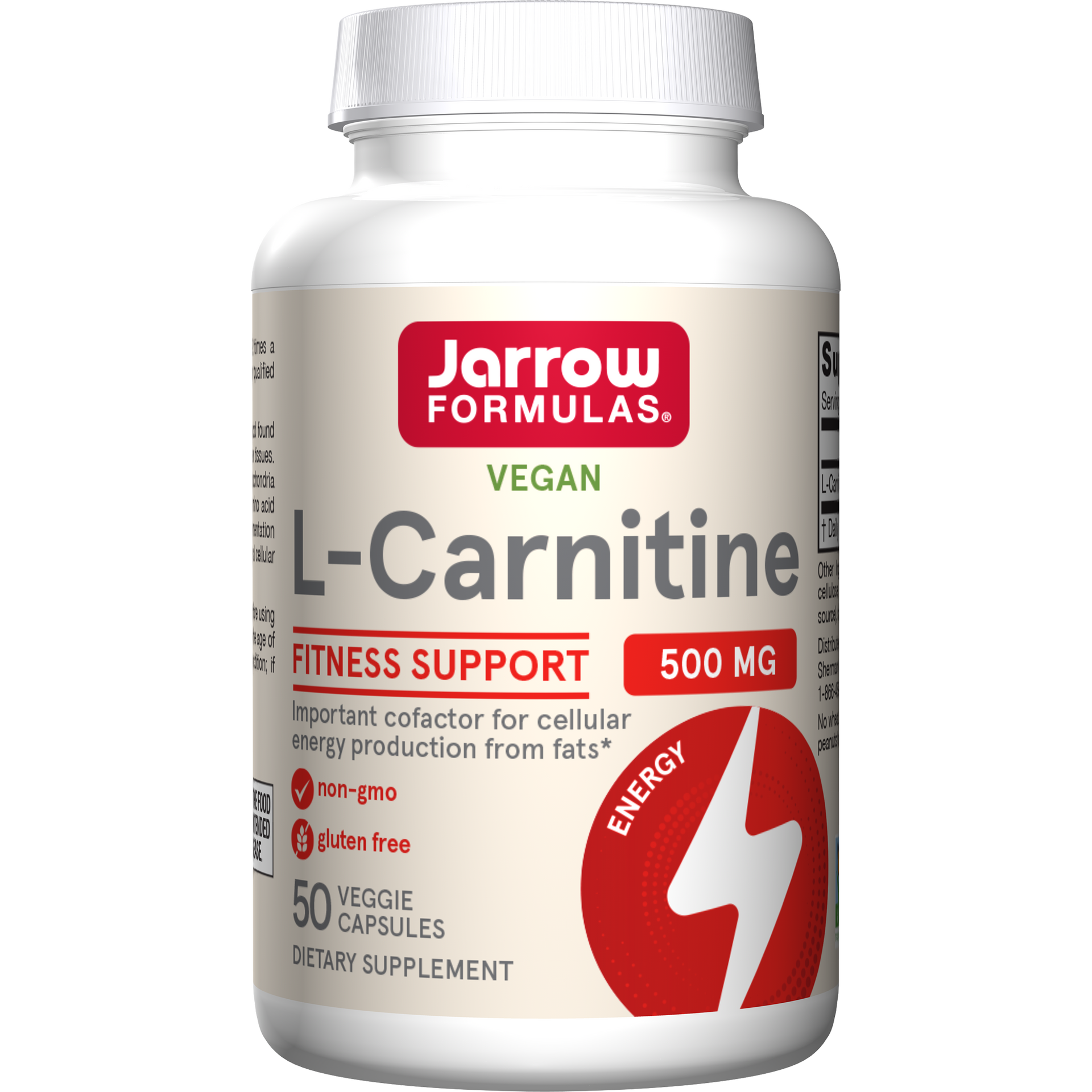L-Carnitine, 500 mg Veggie Capsules | Jarrow Formulas L-Carnitine, 500 mg Veggie Capsules | Jarrow Formulas