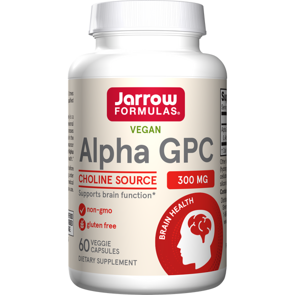 Jarrow Formulas Alpha GPC 300 mg, 60 Veggie Caps Bottle