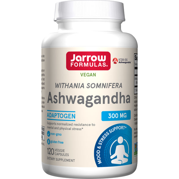 Jarrow Formulas Ashwagandha 300 mg, 120 Veggie Caps Bottle