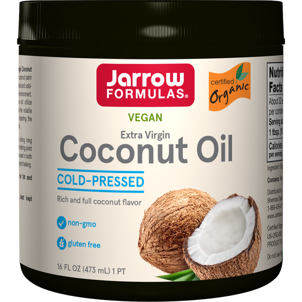 Jarrow Formulas Coconut Oil (Extra Virgin), 16 fl. oz (473 ml) 1 pt Liquid