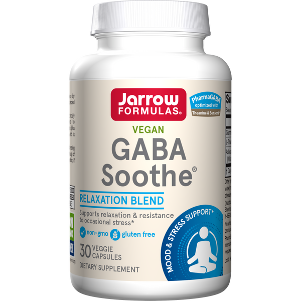 Jarrow Formulas GABA Soothe, 30 Veggie Capsules Bottle