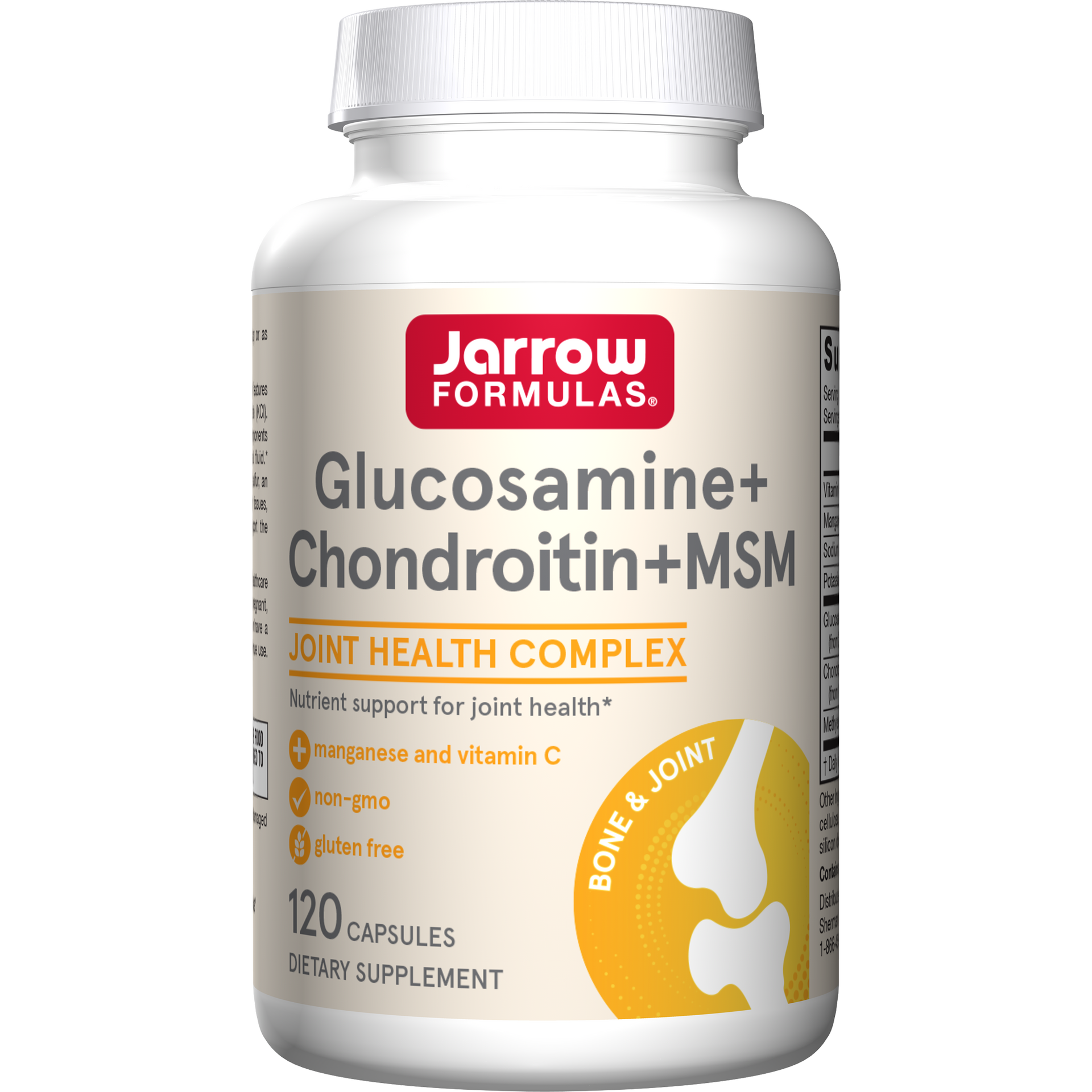 Jarrow Formulas Glucosamine + Chondroitin + MSM Capsules, 120ct Bottle