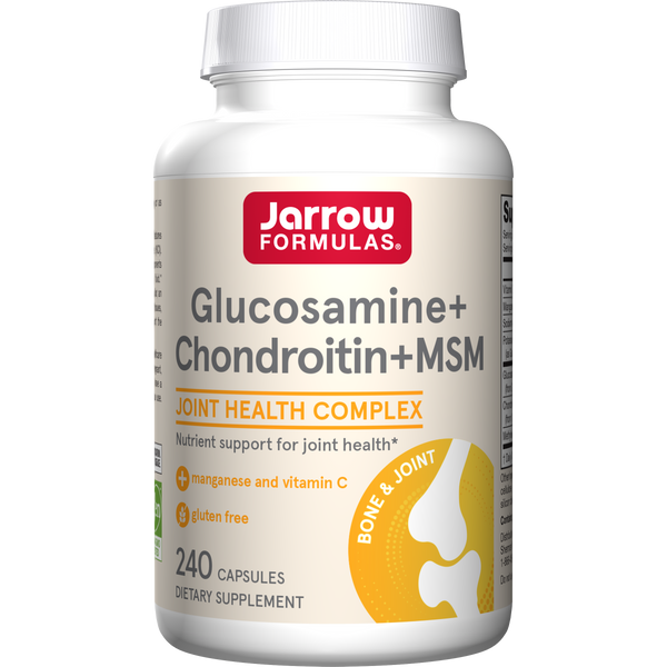 Jarrow Formulas Glucosamine + Chondroitin + MSM Capsules, 240ct Bottle