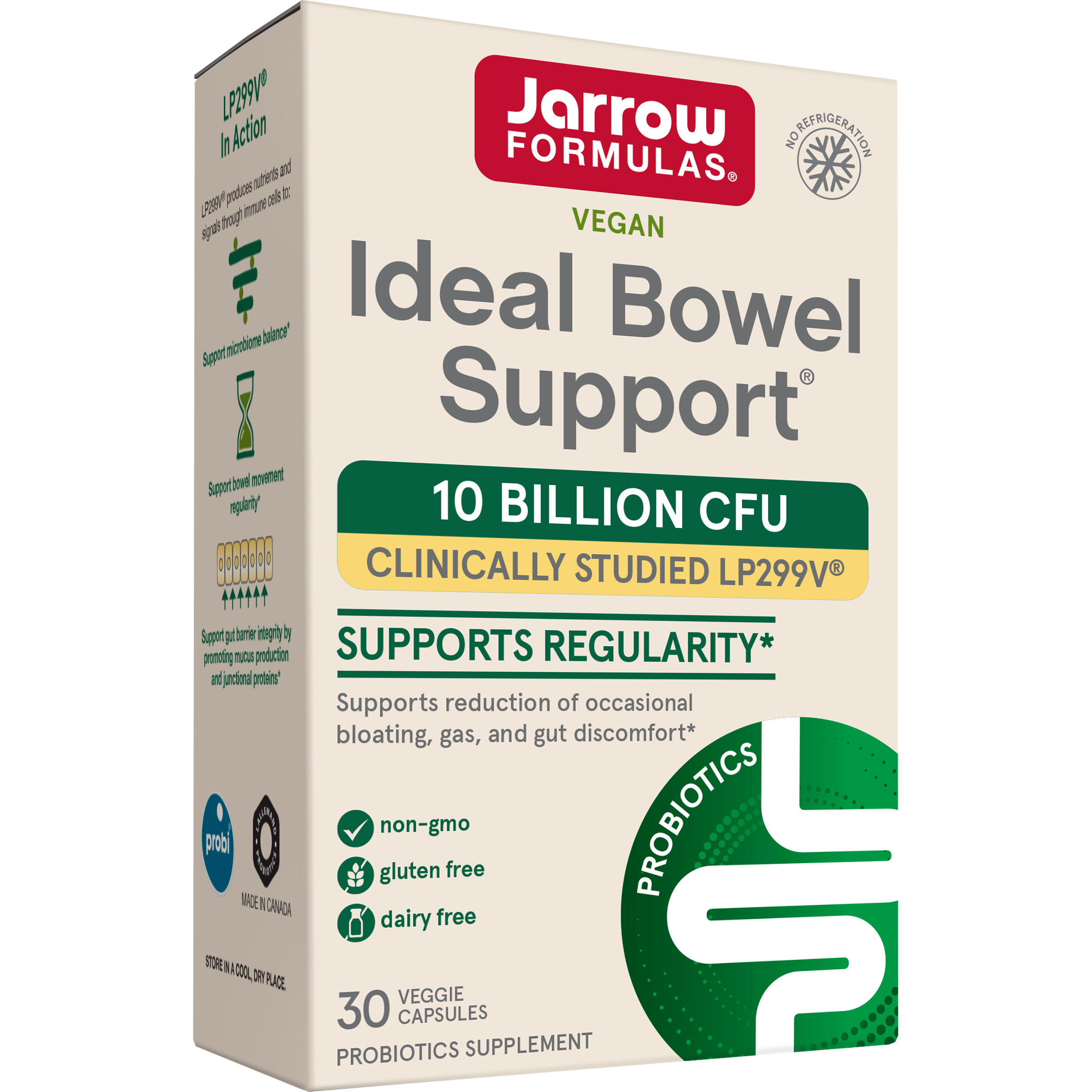 Ideal Bowel Support® LP299V® 10 Billion CFU, 30 Veggie Caps - Jarrow Formulas