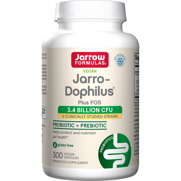 Jarrow Formulas Jarro-Dophilus® + FOS Veggie Caps, 3.6 Billion CFU, 300ct Bottle