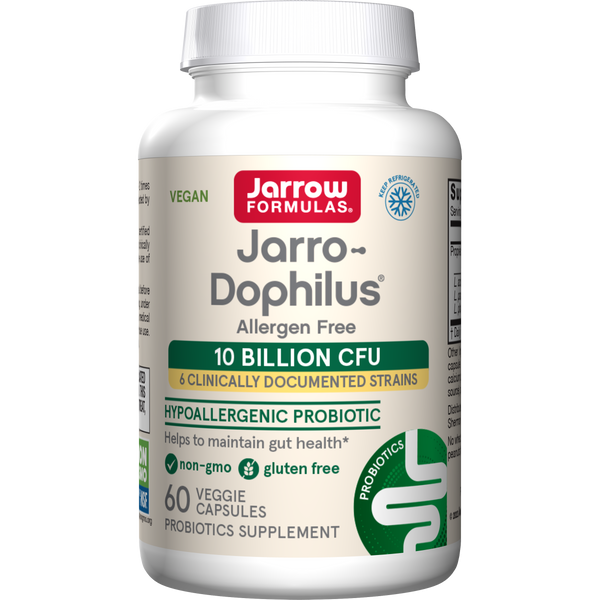 Jarrow Formulas Jarro-Dophilus® Allergen Free 10 Billion CFU, 60 Veggie Caps Bottle