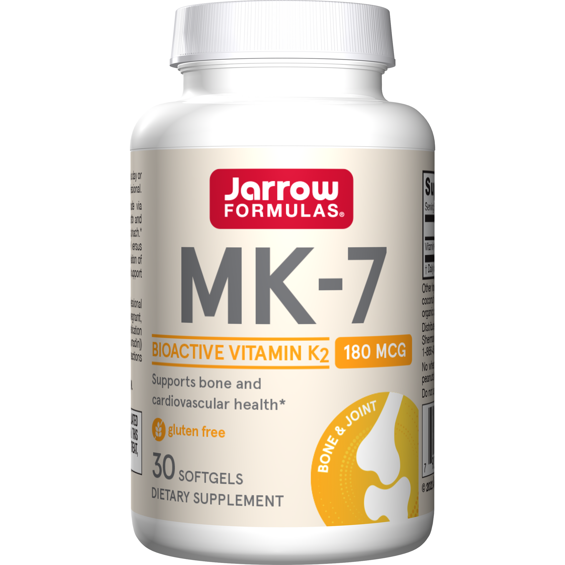 Jarrow Formulas MK-7 180 mcg, 30 Softgels Bottle