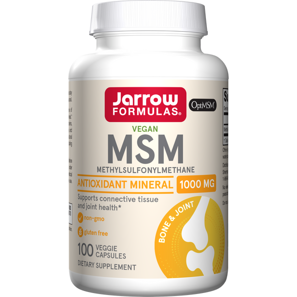 Jarrow Formulas MSM Veggie Capsules, 1000mg, 100ct Bottle