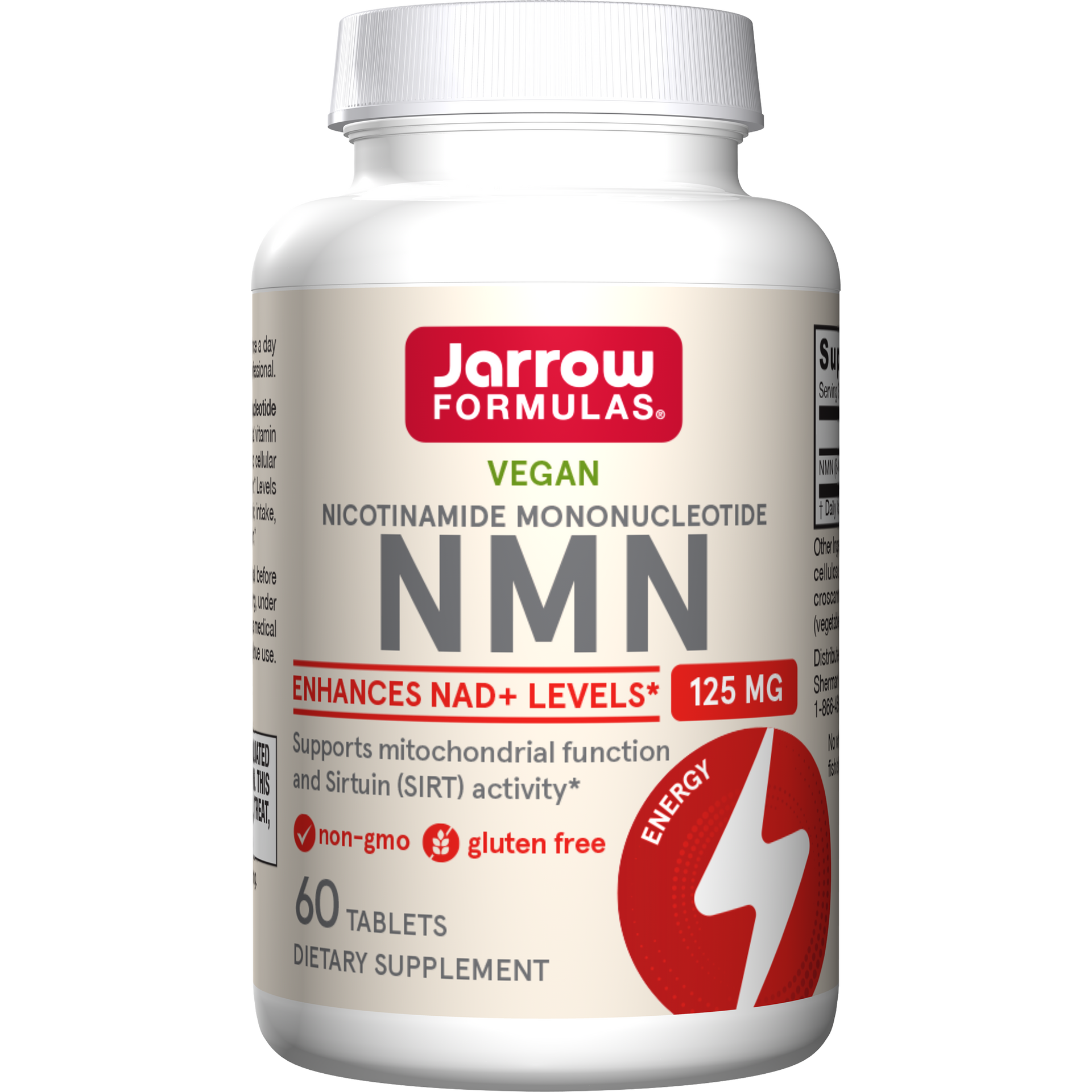 Jarrow Formulas NMN 125 mg, 60 Tablets Bottle