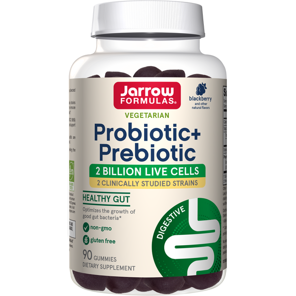 Jarrow Formulas Probiotic+ Prebiotic Gummies, 90ct Bottle