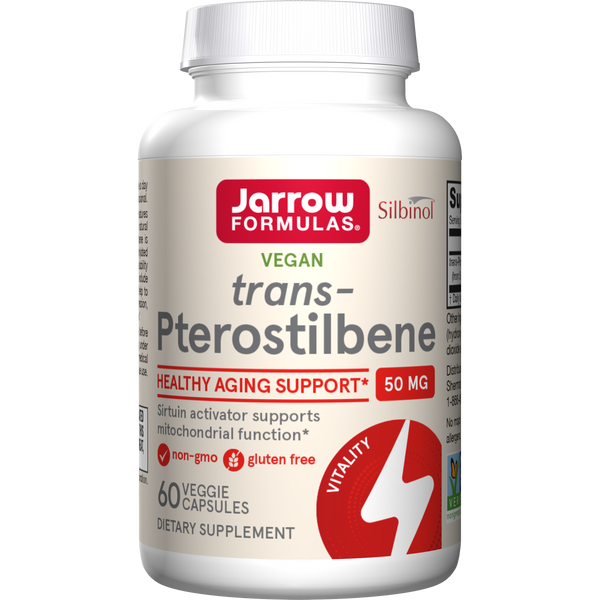 Jarrow Formulas Pterostilbene 50 mg, 60 Veggie Capsules Bottle