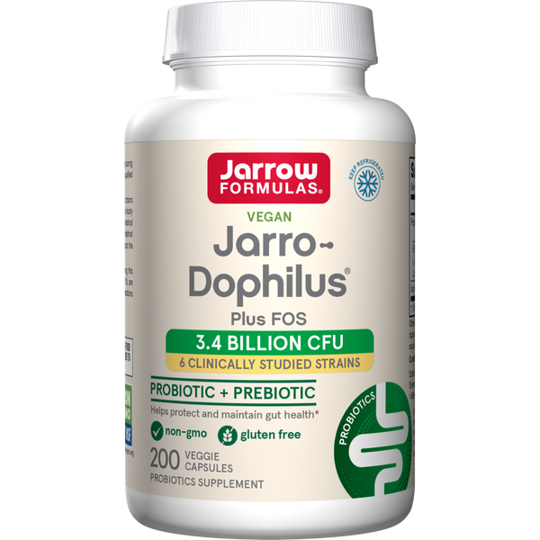 Jarrow Formulas Jarro-Dophilus® + FOS Veggie Caps, 3.6 Billion CFU, 200ct Bottle