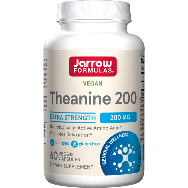 Jarrow Formulas Theanine 200 200 mg, 60 Veggie Caps Bottle