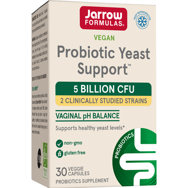 Jarrow Formulas Probiotic Yeast Support™ 5 Billion CFU, 30 Veggie Capsules Box