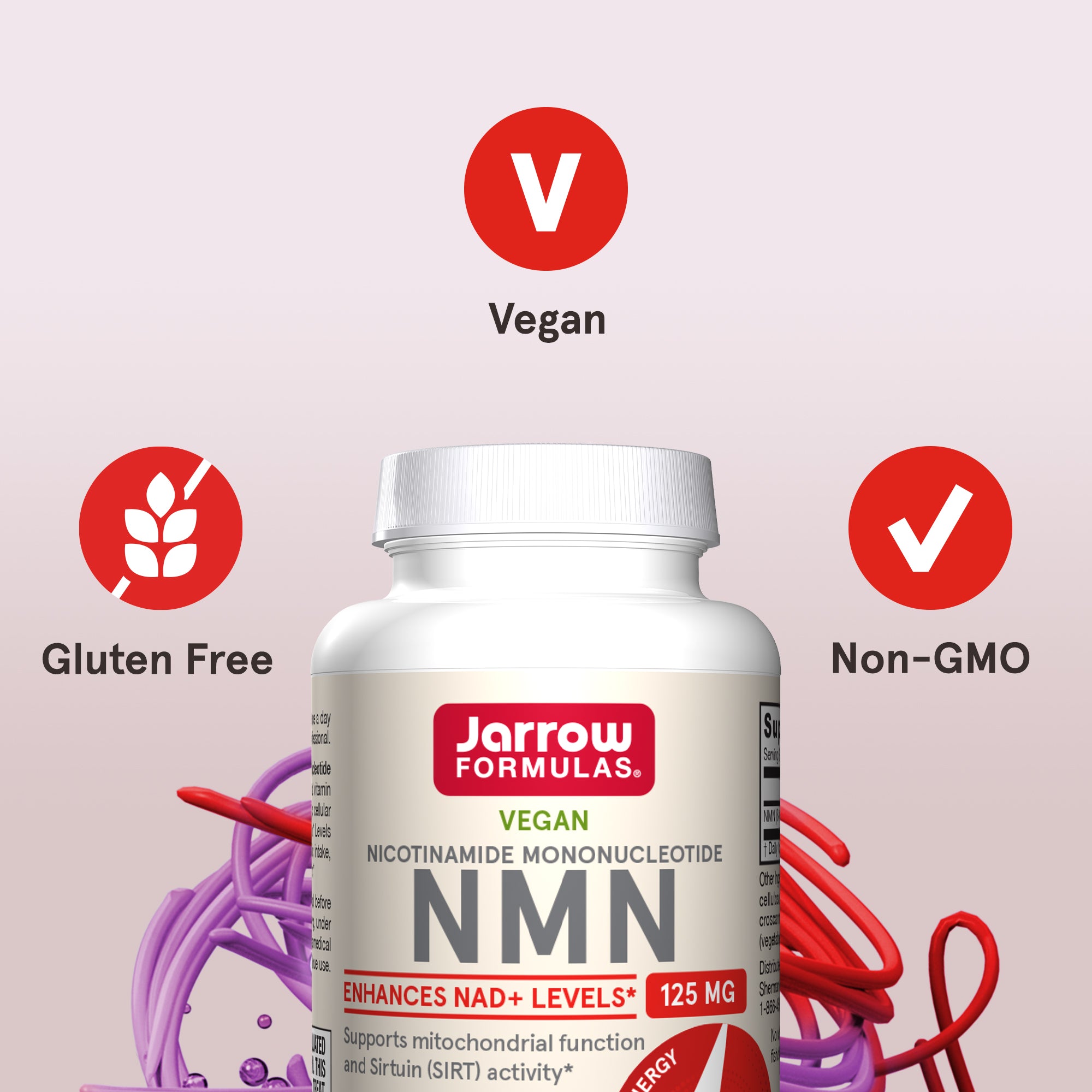 NMN Nicotinamide Mononucleotide 125 mg, 60 Tablets | Jarrow Formulas
