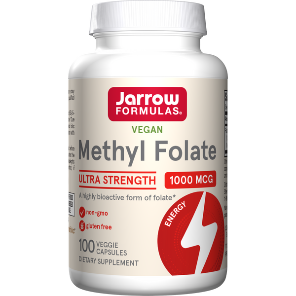 Jarrow Formulas Methyl Folate 1000 mcg, 100 Veggie Caps Bottle