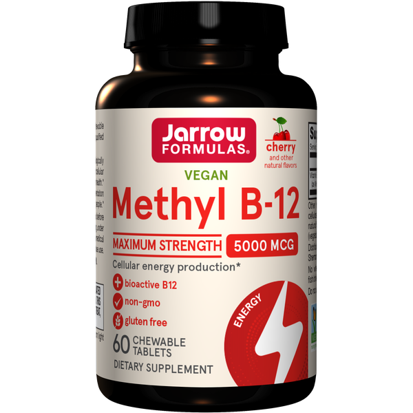 Jarrow Formulas Methyl B-12 Cherry, Chewable Tablets, 60ct Bottle