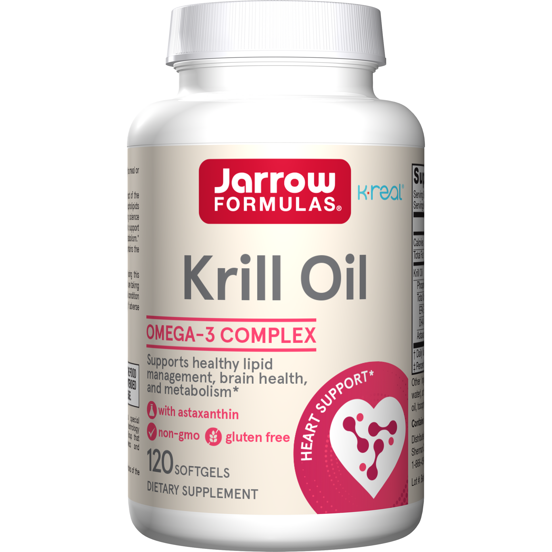 Jarrow Formulas Krill Oil Softgels, 120ct Bottle