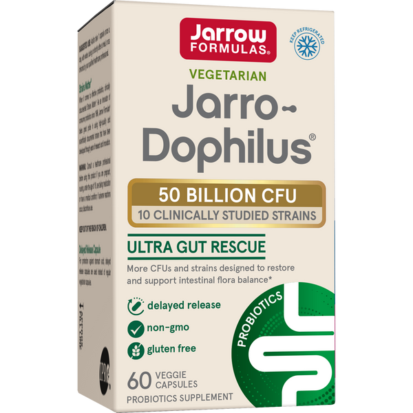 Jarrow Formulas Jarro-Dophilus® Ultra 50 Billion CFU, 60 Delayed Release Veggie Caps Box