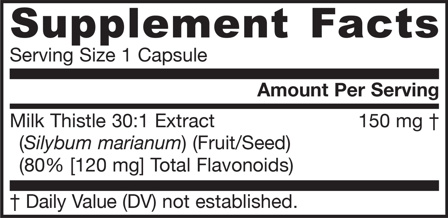 Milk Thistle Silymarin Supplement Facts